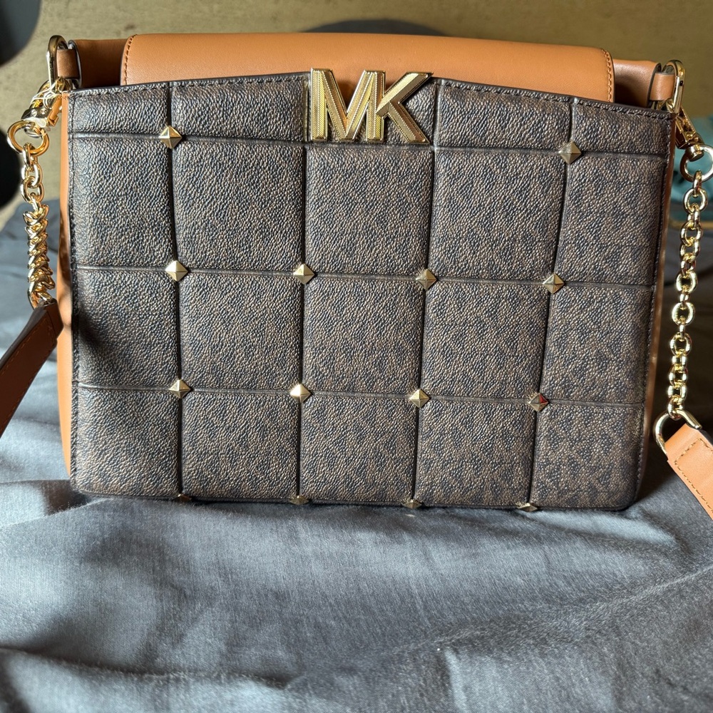 Michael Kors Brown and Tan Crossbody Bag